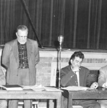 L.W Rickett discusses school expansion during hearing.